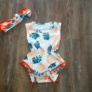(3 for $30) Baby girl pineapple romper